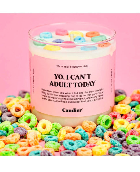 Yo, I Can't Adult Today Cereal Candle - clearpathherbicide