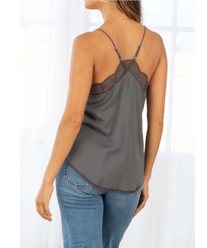 Zarina Lace Cami Pewter - miamidrugpossession