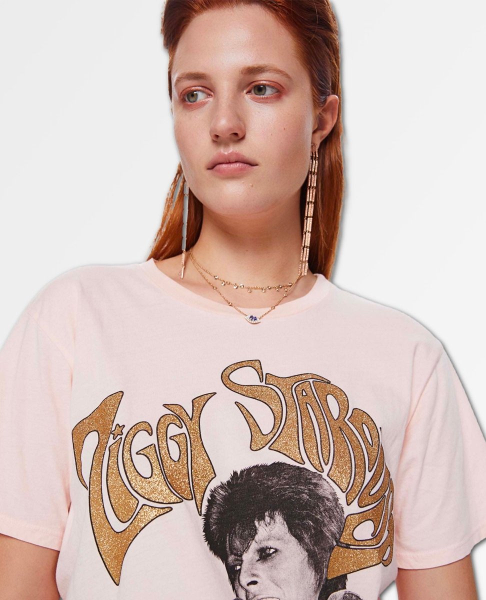 Ziggy Stardust Bowie Golden Tee - miamidrugpossession