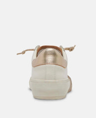 Zina Plush Sneakers White Gold Leather - PINK ARROWS