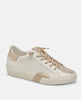 Zina Plush Sneakers White Gold Leather - clearpathherbicide