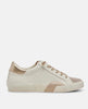 Zina Plush Sneakers White Gold Leather - miamidrugpossession