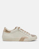 Zina Plush Sneakers White Gold Leather - miamidrugpossession