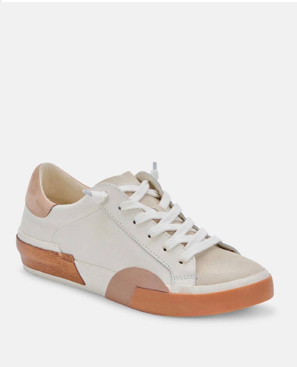 Zina Sneakers White Tan Leather - miamidrugpossession