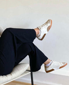 Zina Sneakers White Tan Leather - clearpathherbicide