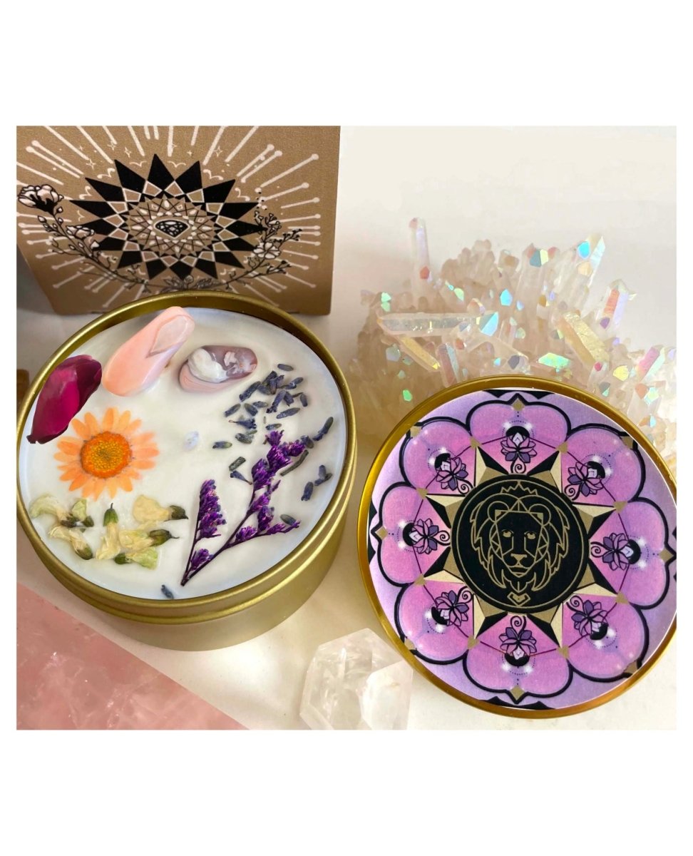 Zodiac Crystal Namaste Candles Assorted Full Size 8 oz - miamidrugpossession