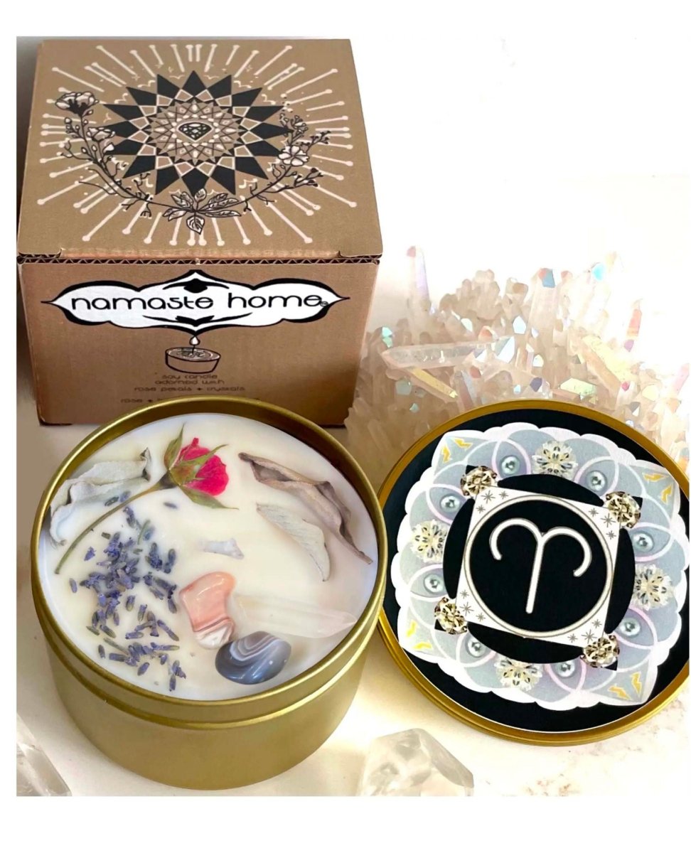 Zodiac Crystal Namaste Candles Assorted - Travel Size 4 oz - miamidrugpossession