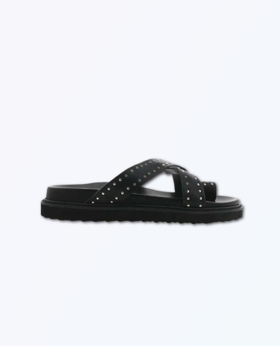 Zori Slides Black Studded Sandal - clearpathherbicide