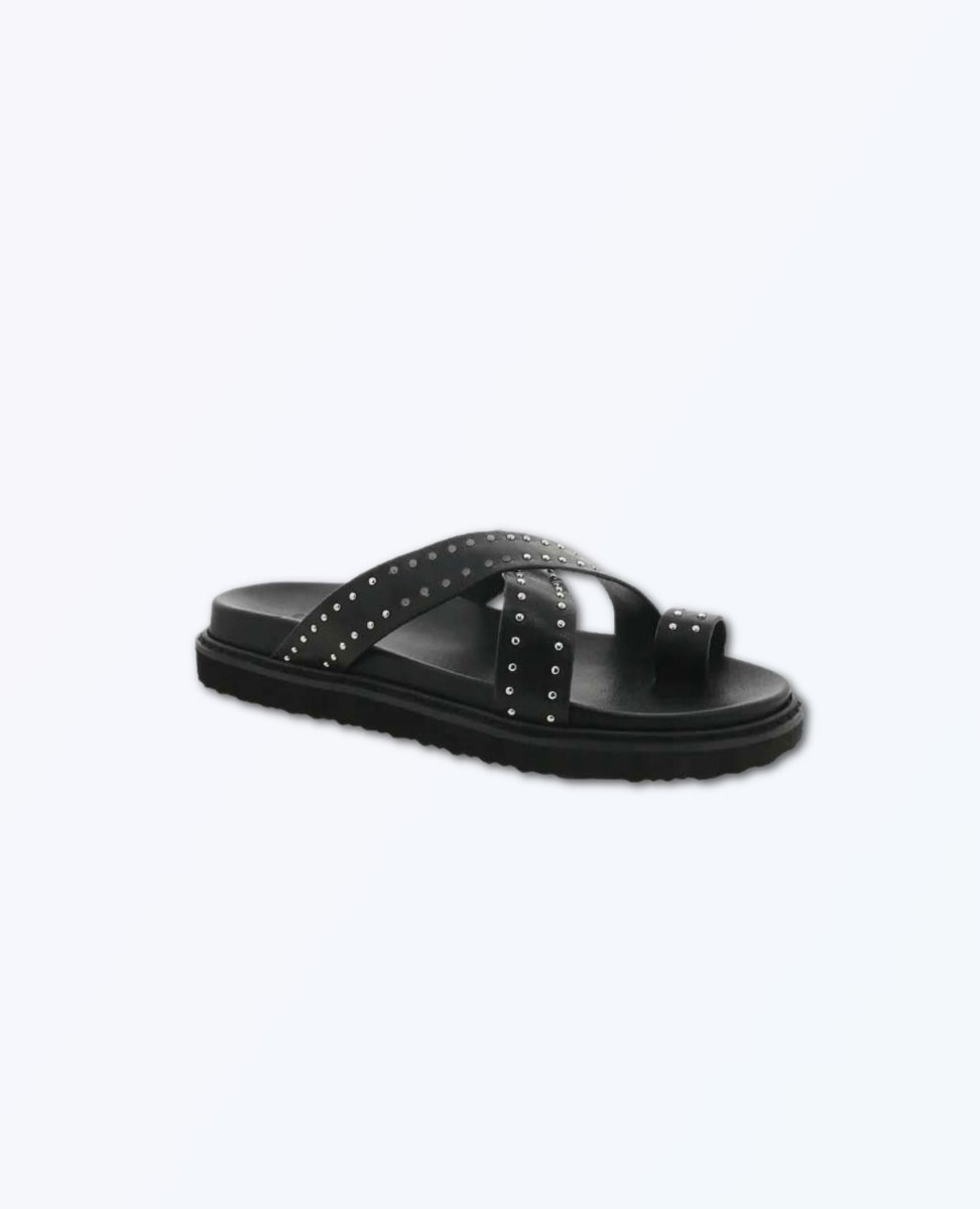 Zori Slides Black Studded Sandal - miamidrugpossession