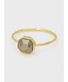 Power Gemstone Pyrite Charm Ring, Gold